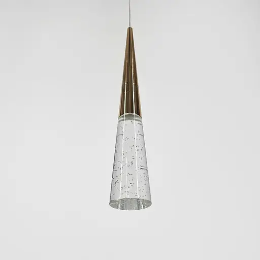 Подвес золотой с прозрачным элементом с эффектом пузырьков воды Line F | Ст. A264-60*360 AB - фото 3