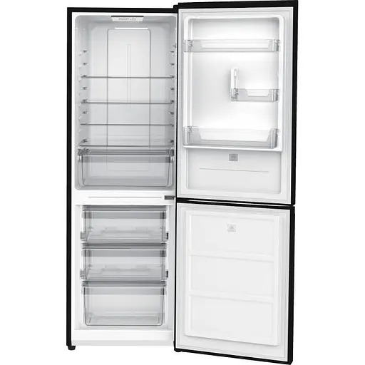 Холодильник Edler ED-355BLGD, Black, стекло, двухкамерный, с нижней морозильной камерой, No Frost, дисплей, общий объем 281 л, полезный объем 201 л/80 л, A+, 185x60x59,5 см - фото 2