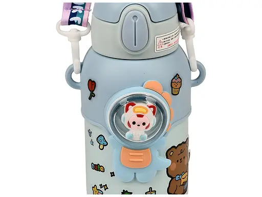 Термос дитячий Stenson MT-4930 поїлка з трубочкою нержавіюча сталь 500 мл Голубий - фото 4