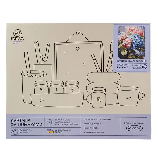 Набір для розпису по номерах "Гортензія блакитно-рожева" 40*50 см, IDEA2-GX47110, ТМ "99IDEAS" - фото 4