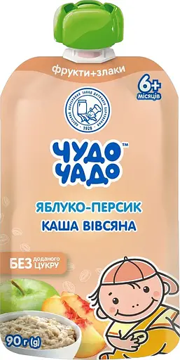 Упаковка пюре Чудо-Чадо Яблоко-персик-овсяная каша 1.44 кг (90 г х 16 шт.) - фото 2
