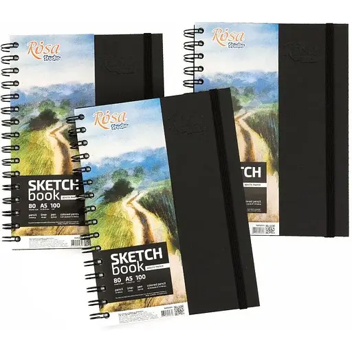 Блокнот на спіралі Rosa Studio A5 (14.8х21см) 100г/м2 80л чорний - фото 4