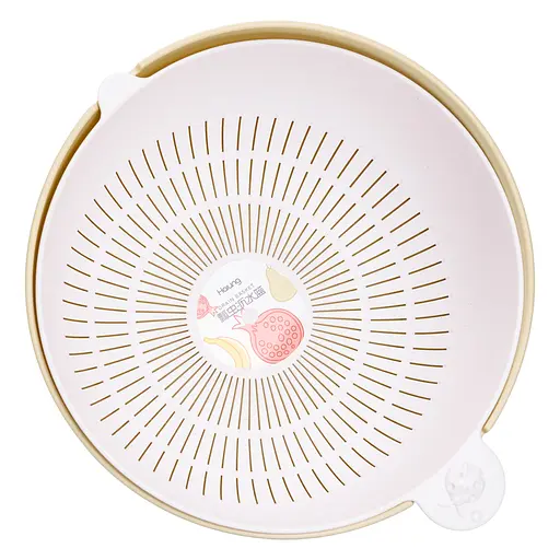 Миска із ситом Yiwu пластикова 4 л пісочний HP-45-7GR - фото 2