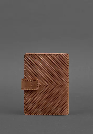 Женская кожаная обложка для паспорта 3.0 Индия коричневая - фото 5