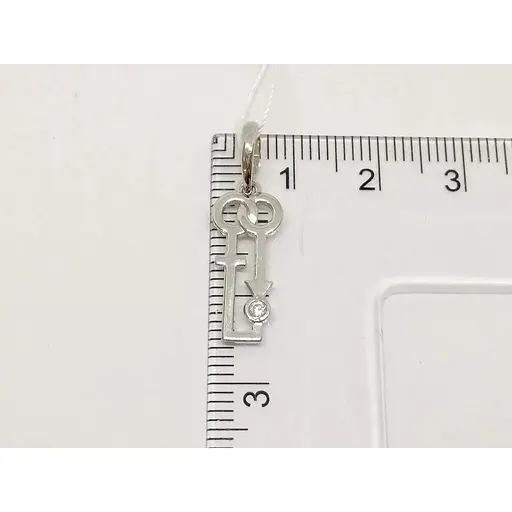 Срібна підвіска Aurora з фіанітом. 89037Б - фото 4