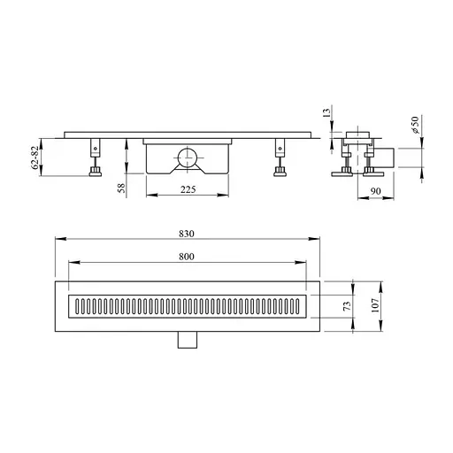 Лінійний уловлювач Q-tap ​​Dry FB304-800 із сухим закриттям 800 мм - фото 5