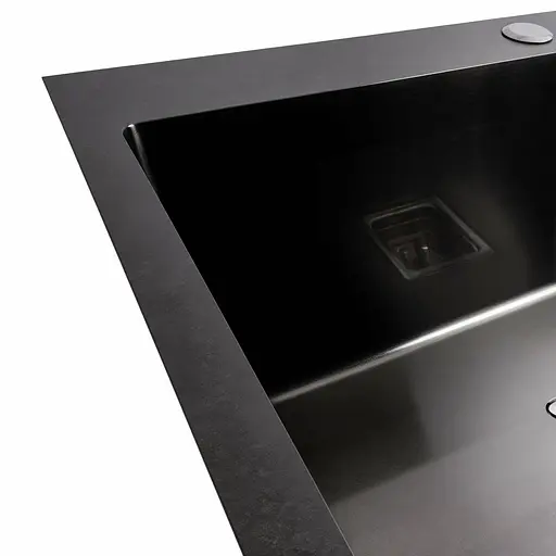 Кухонна мийка Platinum Handmade 65x45 (650x450x230 мм) PVD чорна HSB, Чорний - фото 5