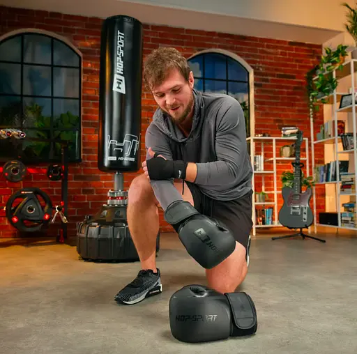 Боксерские перчатки Hop-Sport HS-BG10 10oz черные - фото 9