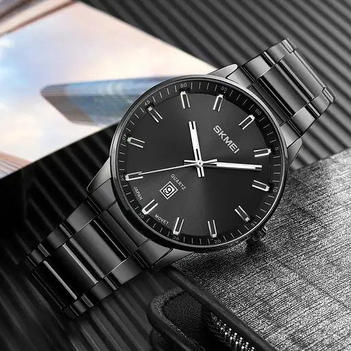 Чоловічий наручний класичний годинник Skmei 1878 (Чорний) - фото 5