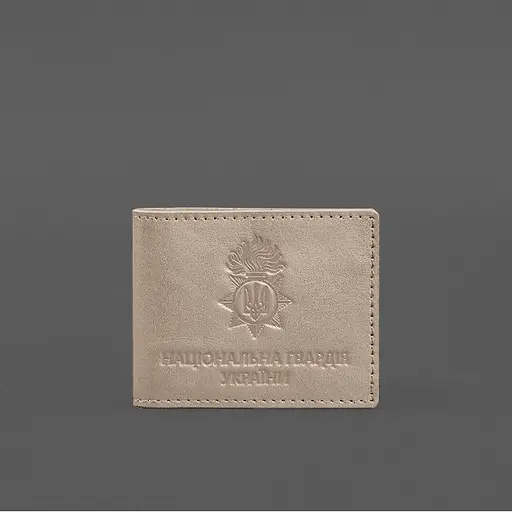 Кожаная обложка для служебного удостоверения Национальной гвардии Светло-бежевая - фото 5