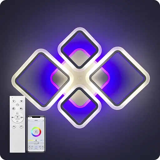 Люстра світлодіодна 517 Light 3color з пультом 96Вт Білий (01719) - фото 13