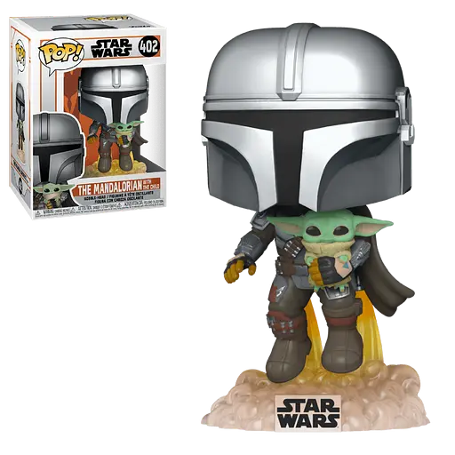 Фигурка Funko Pop Фанко Поп Мандалорец с малышом Йодой Mandalorian with the child 10 см MMWC 402