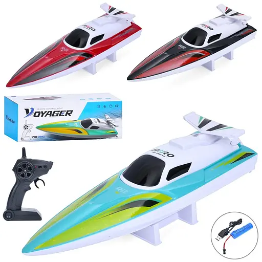 Катер на радиоуправлении, 2.4G, аккумулятор, 34 см, USB-зарядка, 38x13.5x13.5 см (В ассортименте) - фото 2