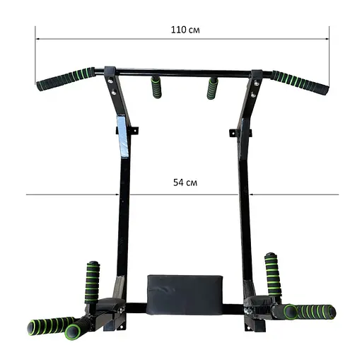 Тренажер турнік з підйомними брусами Iron Pro 4 в 1 NE-TR-5B, з м'якими ручками, чорний - фото 4