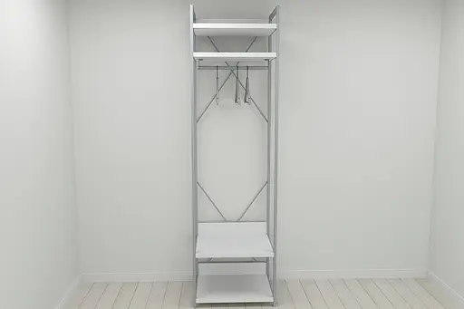 Шкаф Гардероб Уни секция 2 серии Конект Ferrum-decor 220x60x50см Серый металл ДСП Белый 32 мм (FRD-104539)