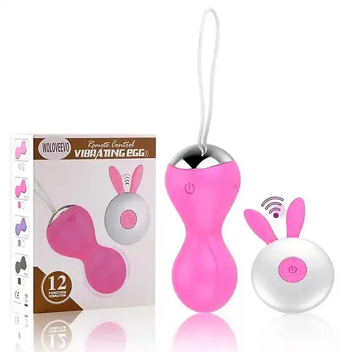 Вагінальні кульки Кегеля з вібрацією 12 режимів Рожевий - фото 1