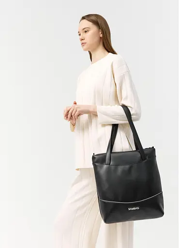 Женская сумка Sambag Shoper NOVA черная 34 х 30 х 7 см (93140101) - фото 3