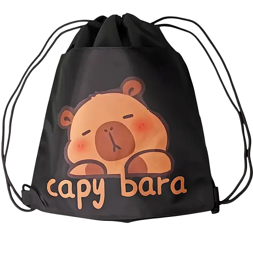 Детская сумка Стич для спортивной формы и обуви 35х40 см черная (25-35)