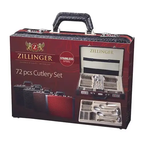 Набор столовых приборов Zillinger Versailles ZL-72G на 12 персон в подарочном чемодане 72 предмета - фото 2