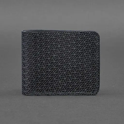 Мужской кожаный портмоне 4.1 (4 кармана) синий Карбон - фото 6