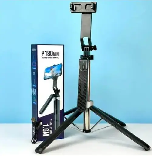 Монопод трипод беспроводной XO PRO Series P180 mini 160 см с Bluetooth пультом ДК черный - фото 7