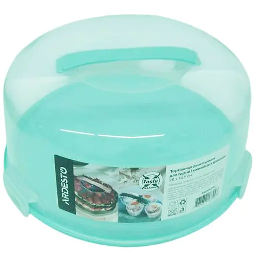 Тортовница для тортов и капкейков Ardesto Tasty baking 28х14.5 см голубая (AR2328TPM)