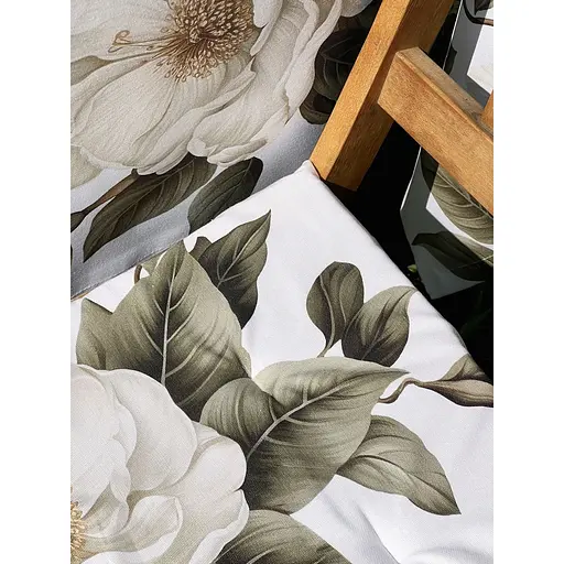 Водоотталкивающая подушка для стула с 3D принтом Чайный цветок 40х40 см бежевая 12 шт. - фото 6