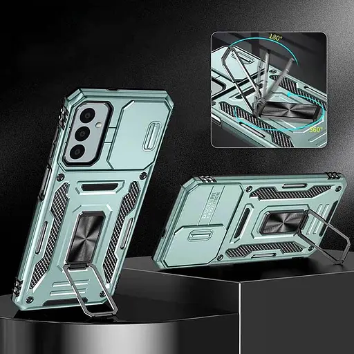 Ударопрочный чехол Epik Camshield Army Ring для Samsung Galaxy A26 5G Зеленый / Light Green - фото 5