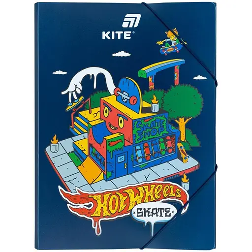 Папка на резинке Kite Hot Wheels А4 (HW25-247) - фото 1