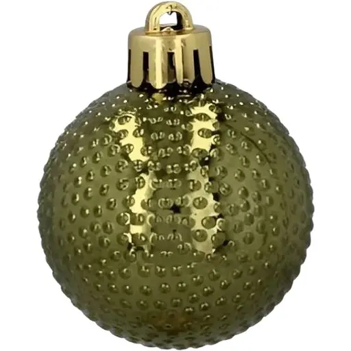 Комплект елочных шариков Chomik пластиковые 4 см золотистые и белые 16 шт. (GIF7351) - фото 6