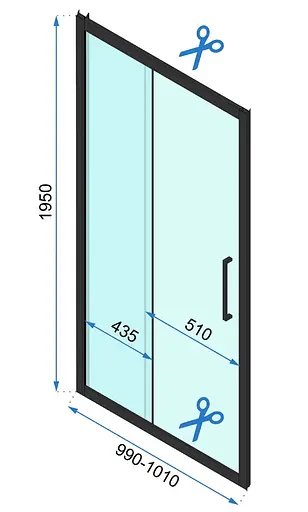Душова кабіна Rea Rapid Slide 80x100 black REA-K6421 + REA-K6400, Чорний матовий, Універсальна, прозорий - фото 6