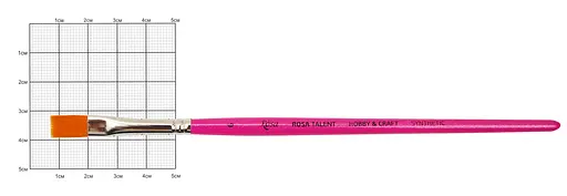 Пензель синтетика плоска для декору HOBBY & CRAFT 6 коротка ручка Rosa TALENT - фото 4