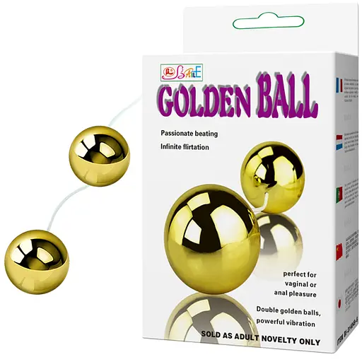 Вагинальные шарики LyBaile Golden Ball, 3.5 см, золотистый - фото 2