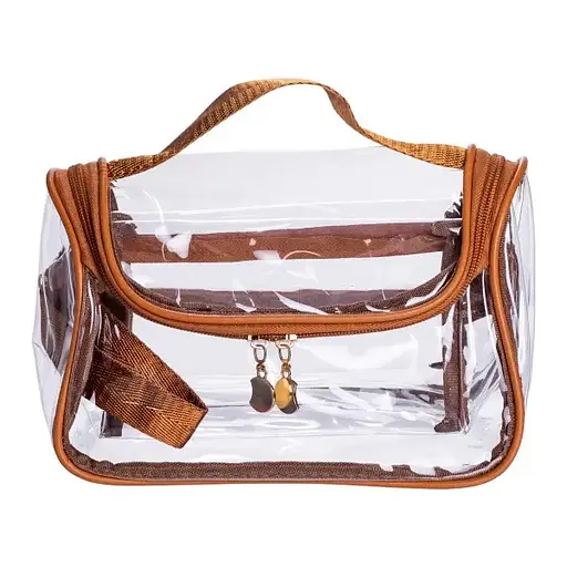 Набір косметичок Yiwu HP-16-3K 23.5х13х16 см / 18х8х10.5 см водонепроникні 2 шт. прозорі - фото 5