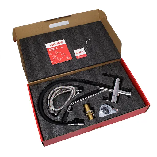 Смеситель для кухни на две воды с гибким изливом Koer KB-72006-01 KR3379 Хром - фото 6