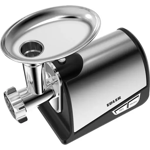 М'ясорубка Edler EMG180INB, Steel/Black, 1800W, диски для подрібнення 3/5/7мм, насадка для ковбасок/«кеббе», - фото 3