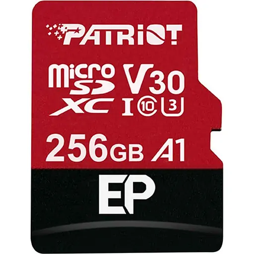 Карта памяти Patriot 256GB microSDXC UHS-I/U3 Class 10 EP A1 R90/W80MB/s (PEF256GEP31MCX) - фото 1