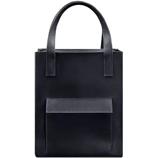 Шкіряна жіноча сумка шоппер Бетсі з кишенею синя Crazy Horse - фото 1