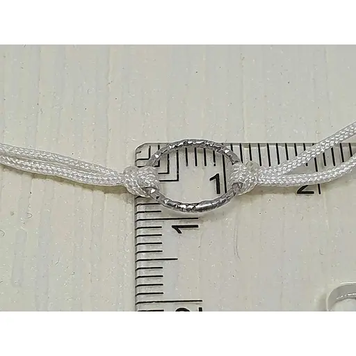 Браслет з текстилю Qvaliz з срібними вставками. 90501124БЕЛ - фото 2