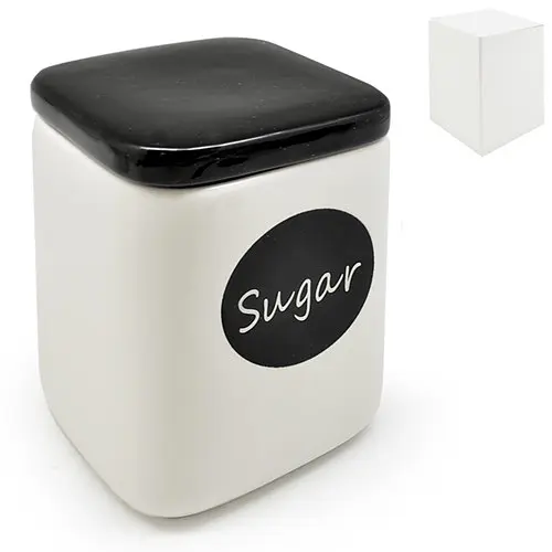 Банка для сахара 900 мл Contrast стеклянная с крышкой. Контейнер для сыпучих продуктов [MD]