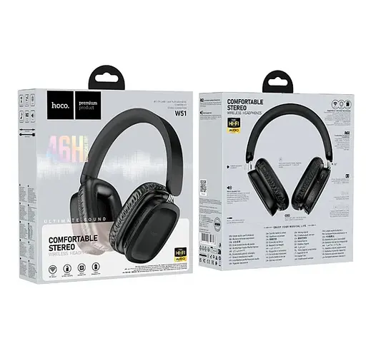 Навушники Hoco Bluetooth W51 Delightful BT headphones чорні - фото 3