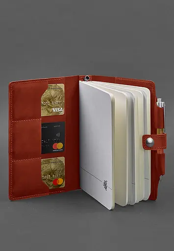 Жіночий шкіряний блокнот (Софт-бук) 4.0 кораловий - фото 4