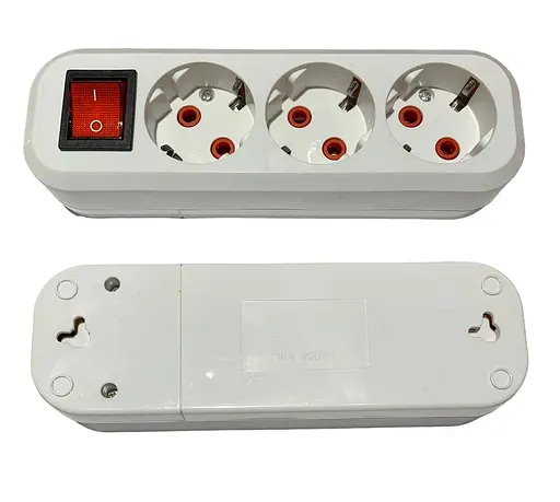 Колодка LUMANO PRОFI 3 гнезда с заземлением и выключателем, быстрой сборки, медь (19414) - фото 1