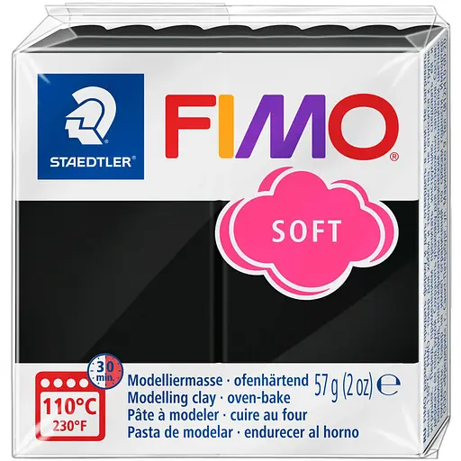 Пластика для бижутерии Soft Черная 57г Fimo