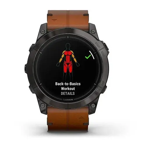 Смарт-часы Garmin Epix Pro 2 Sapphire 51 mm Carbon G. DLC Tit. with Chestnut L. Band (010-02804-30) - фото 6