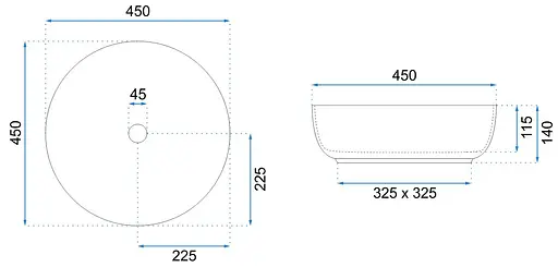 Умивальник Rea Elma grey mat накладний REA-U8495, Сірий - фото 5
