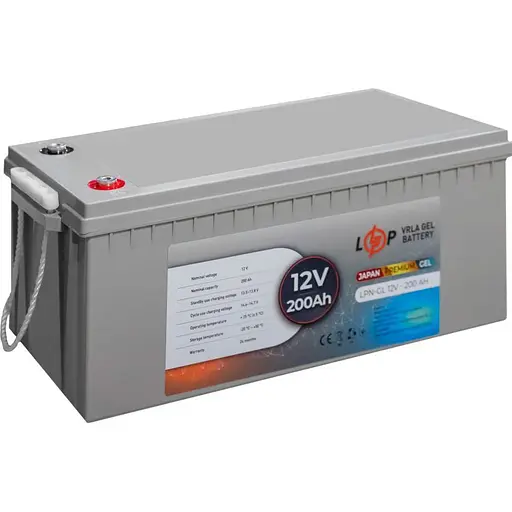 Акумулятор LogicPower GEL 12V/200Ah/2400Wh (13720) [109854]