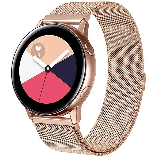 Ремінець DK CDK для Garmin Vivoactive 3 Music 20mm Metal Milanese Loop Magnetic (09649) (rose gold) - фото 3