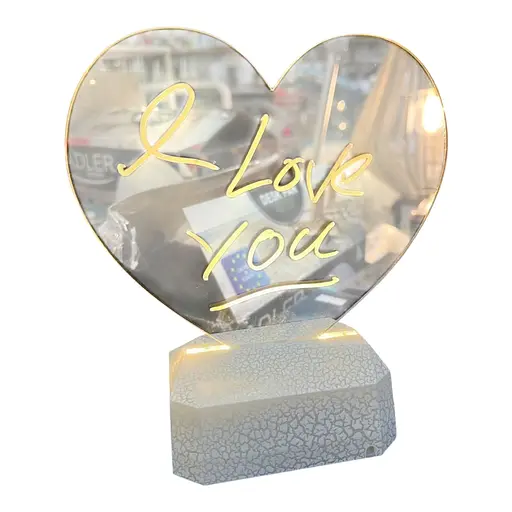 Светильник ночник 3D сердце USB, аккумулятор, ручка для надписей