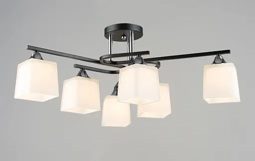 Люстра стельова Sirius B N6194/6 BK+CH на 6 плафонів